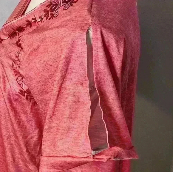 NWT NoraCora Women's cold shoulder short sleeve button front blouse size L - Picture 7 of 8